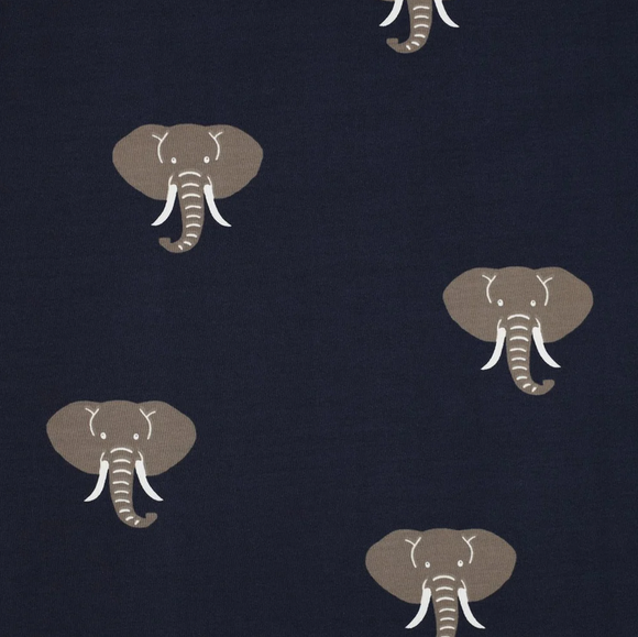 Reversible Beanie - Elephant on Navy