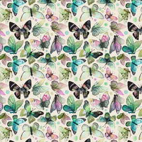 Reversible Beanie - Watercolour Butterfly