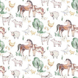 Reversible Beanie - Watercolour Farm Animals