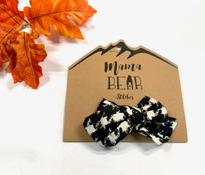 Oversized Bow with Clip - Black & White