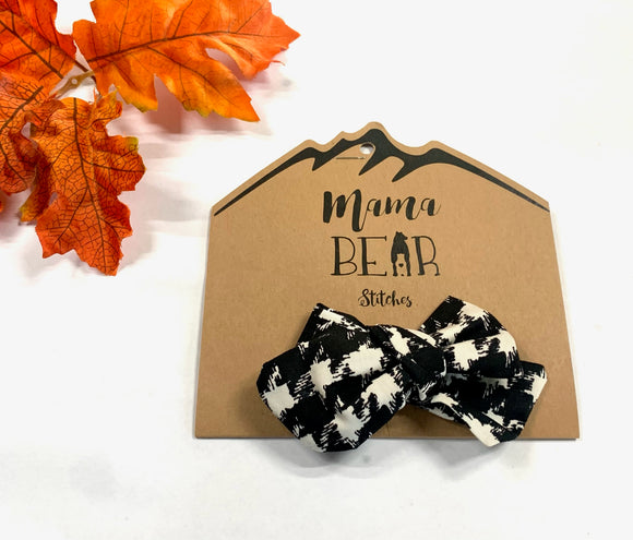 Oversized Bow with Clip - Black & White