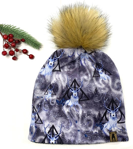 Fleece Lined Pompom Hat - Mystical Wizard & Bucks