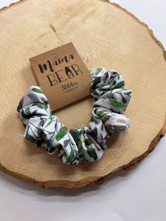 Scrunchie - Green Foliage Splatter