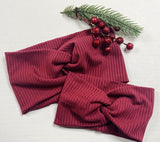 Twisted Headband - Ribbed Burgundy