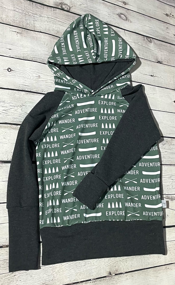 Grow-With-Me Hoodie - Explore/Adventure & Grey