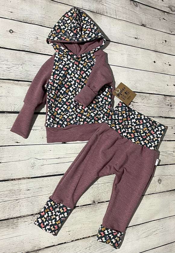 Grow-With-Me Hoodie & Pant Set - Little Butterflies & Pink