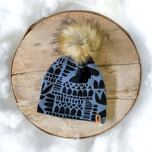 Fleece Lined Pompom Hat - Grey Moose