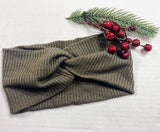 Twisted Headband - Ribbed Green