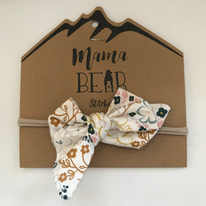 Oversized Bow with Nylon Band - Rustic Floral