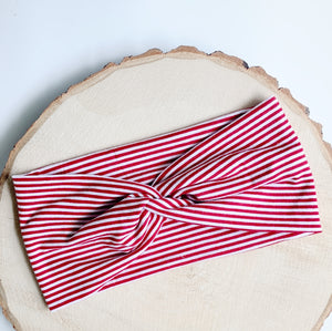 Twisted Headband - Red Stripes