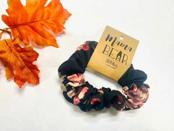 Scrunchie - Black Floral